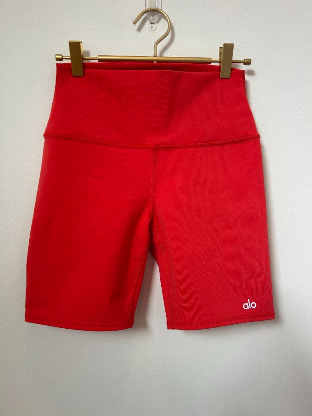 Alo Yoga Red High Waist 6" Biker Shorts Size Small